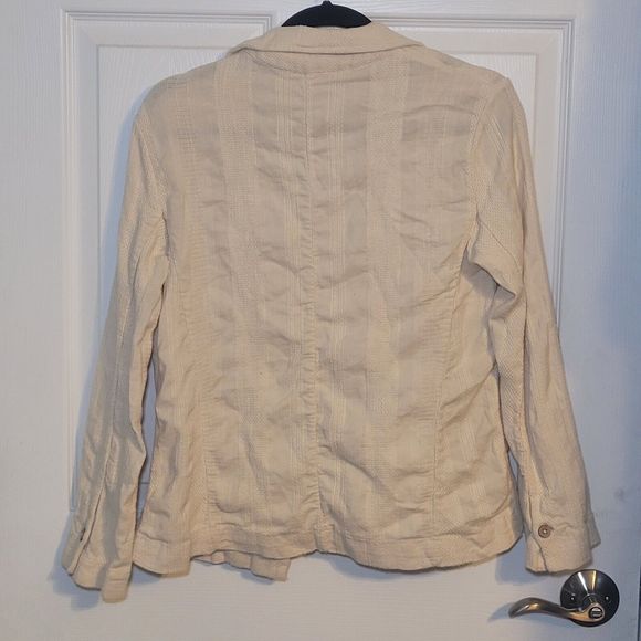 Free People‎ XS Beige Cotton Linen Blend Cardigan Cottagecore Countrycore Boho - Picture 6 of 8